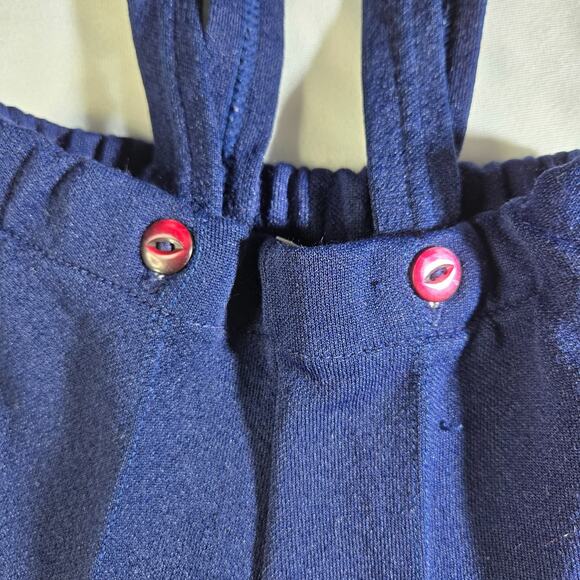 Mothercare Vintage Boy's Suspender Pants 30 Month Navy Blue 1960s 11" Inseam - Picture 5 of 11